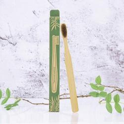 Зубная щетка с черной щетиной, в упаковке, бамбук