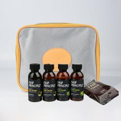 Портативный набор туалетных принадлежностей в черной сумочке, 5 предметов