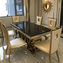 Мраморный домашний обеденный стол