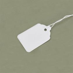 Бирка из переработанной белой бумаги 24x38 мм со шнурком