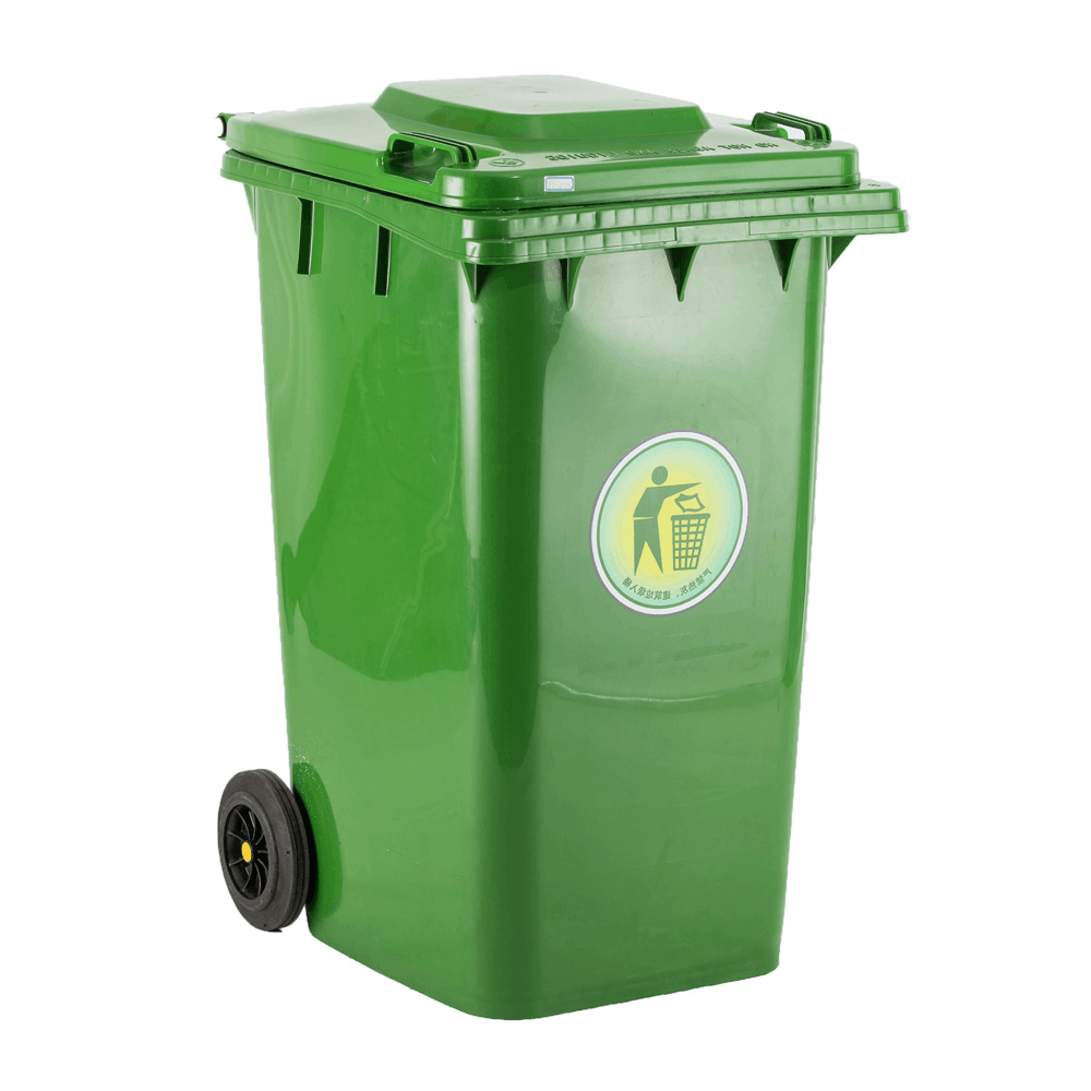 Пластиковый мусорный бак с колесами