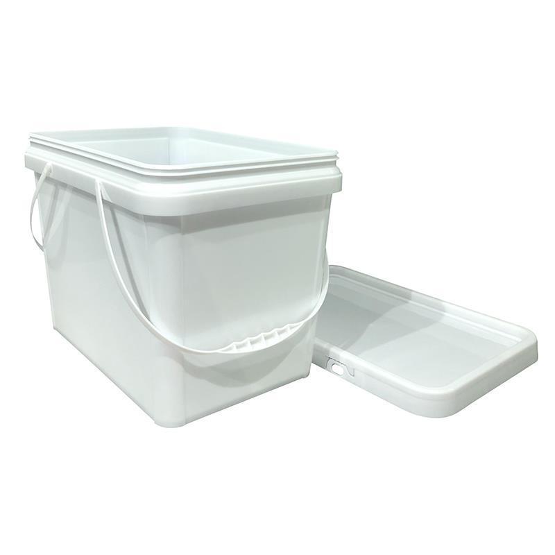 Прочное квадратное пластиковое ведро с крышкой и ручкой