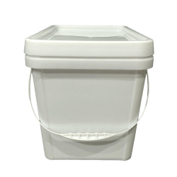 Прочное квадратное пластиковое ведро с крышкой и ручкой