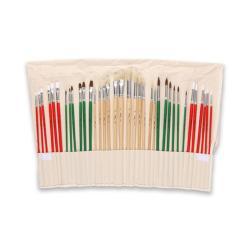Набор художественных кистей с деревянной ручкой, 36 шт