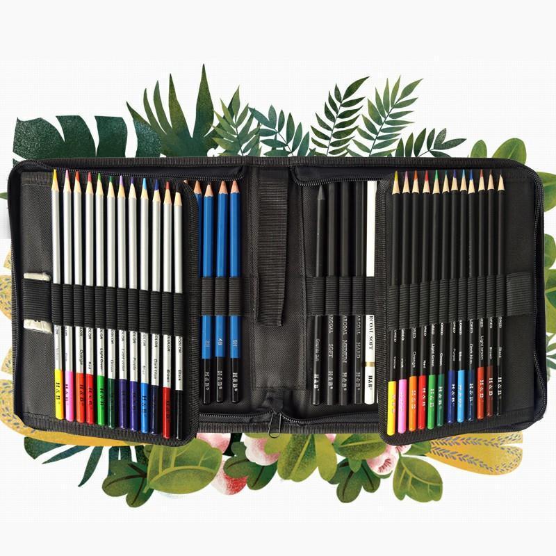 Профессиональный набор цветных карандашей 54 шт. для детей