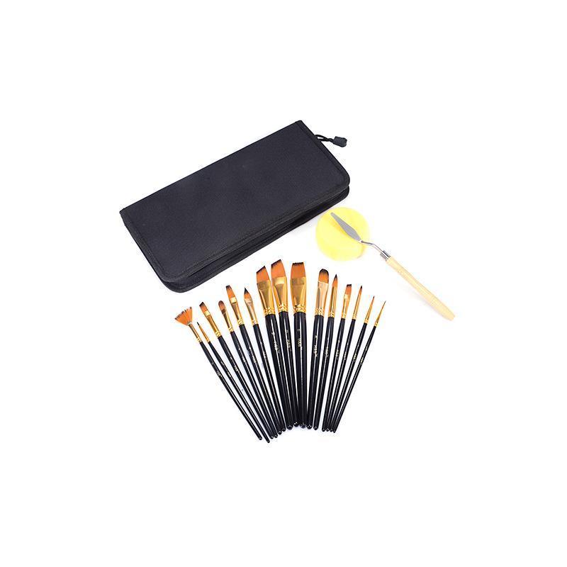 Набор кистей для рисования с нейлоновой масляной ручкой и деревянной ручкой