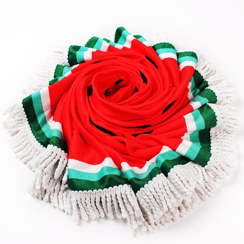 Круглое пляжное полотенце из микрофибры, с принтом 