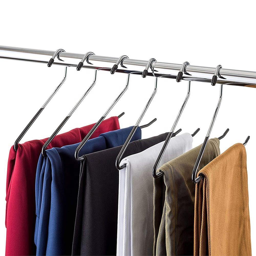 Нескользящие хромированные и черные вешалки для брюк