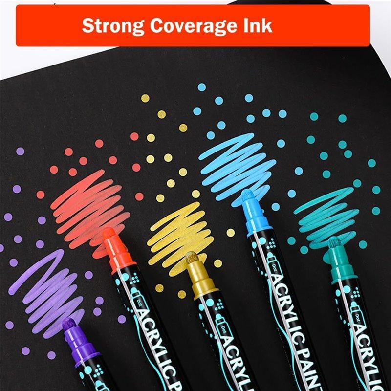 Двухточечные акриловые маркеры, 12 цветов, для рождественских украшений (арт. 21101983)