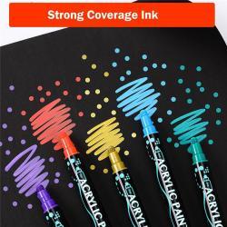 Двухточечные акриловые маркеры, 12 цветов, для рождественских украшений (арт. 21101983)