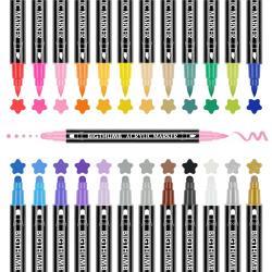 Акриловые маркеры с двойными наконечниками для рисования на дереве и холсте (арт. 21101987)