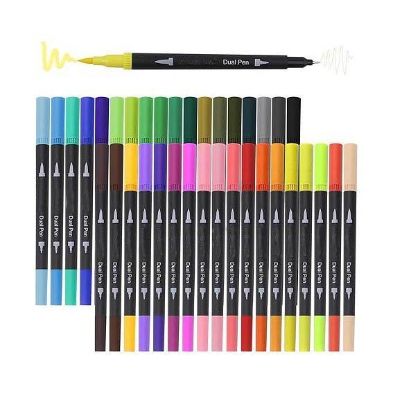 Фломастеры Bonvan с двойным наконечником для рисования и каллиграфии (арт. 21102020)