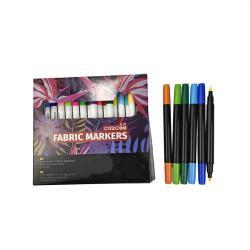 Тканевые маркеры с двойным наконечником, 12 цветов, двусторонние (арт. 21102069)