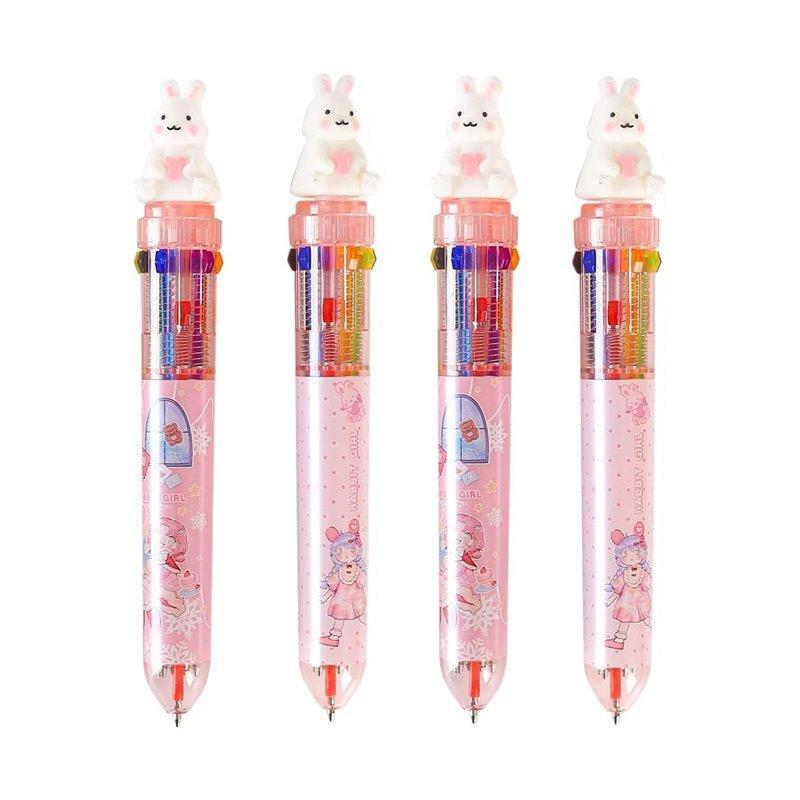 Розовая шариковая ручка с мультяшным рисунком, 10 цветов, на заказ (арт. 21082072)
