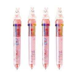 Розовая шариковая ручка с мультяшным рисунком, 10 цветов, на заказ (арт. 21082072)