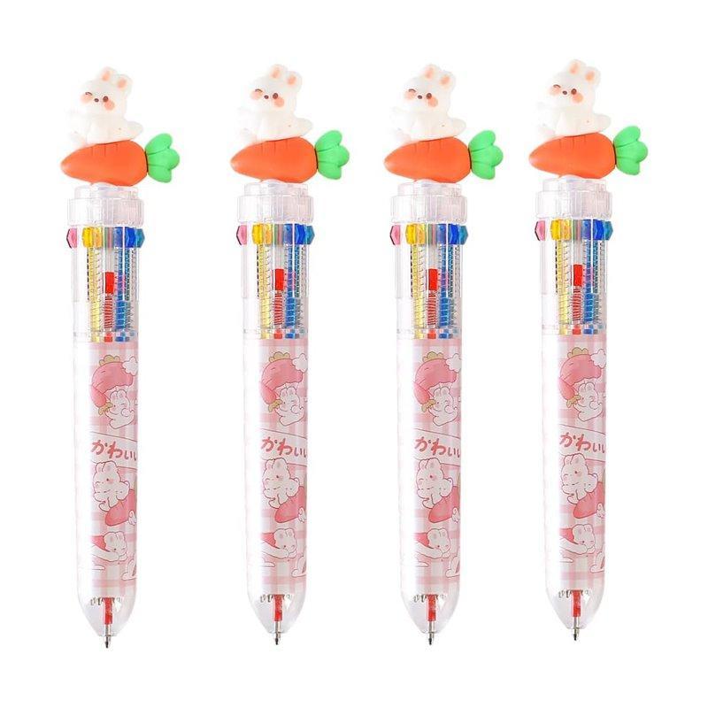 Цветная шариковая ручка Rabbit Pen, 10 цветов в одной ручке с логотипом (арт. 21082073)