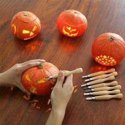 Набор инструментов для резьбы по дереву с полотняным футляром и стамесками (арт. 21082423)