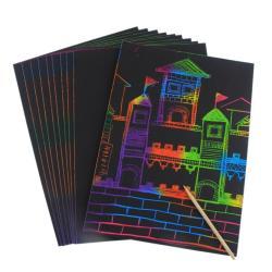 Волшебная цветная бумага для рисования с трафаретом и деревянной ручкой (арт. 21082455)