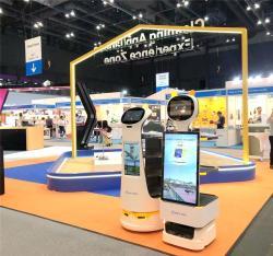 Бизнес-робот с рекламным дисплеем и 3 подносами для супермаркетов (арт. 29101670)