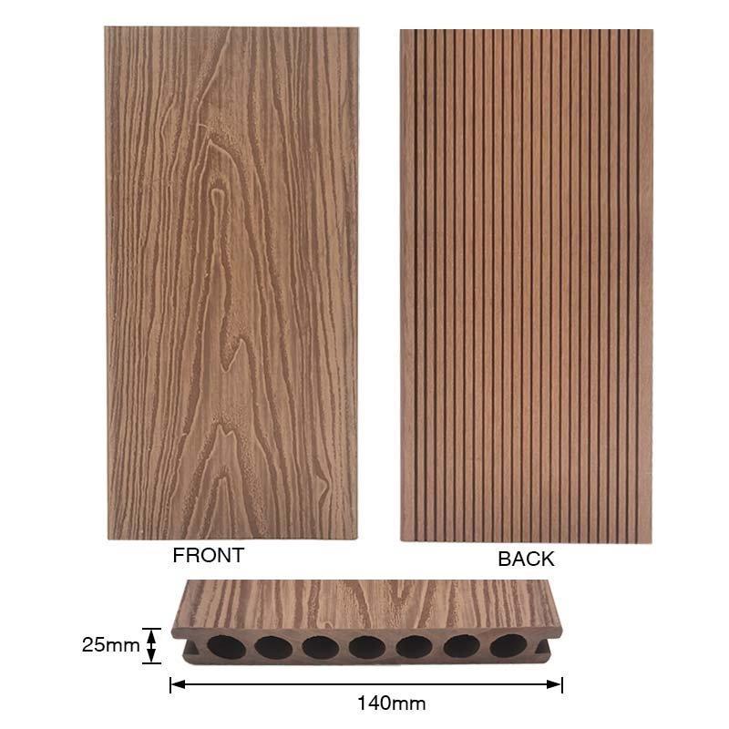 Доски Tercel WPC с деревянной текстурой, полые, для сада и террасы (арт. 04111771)