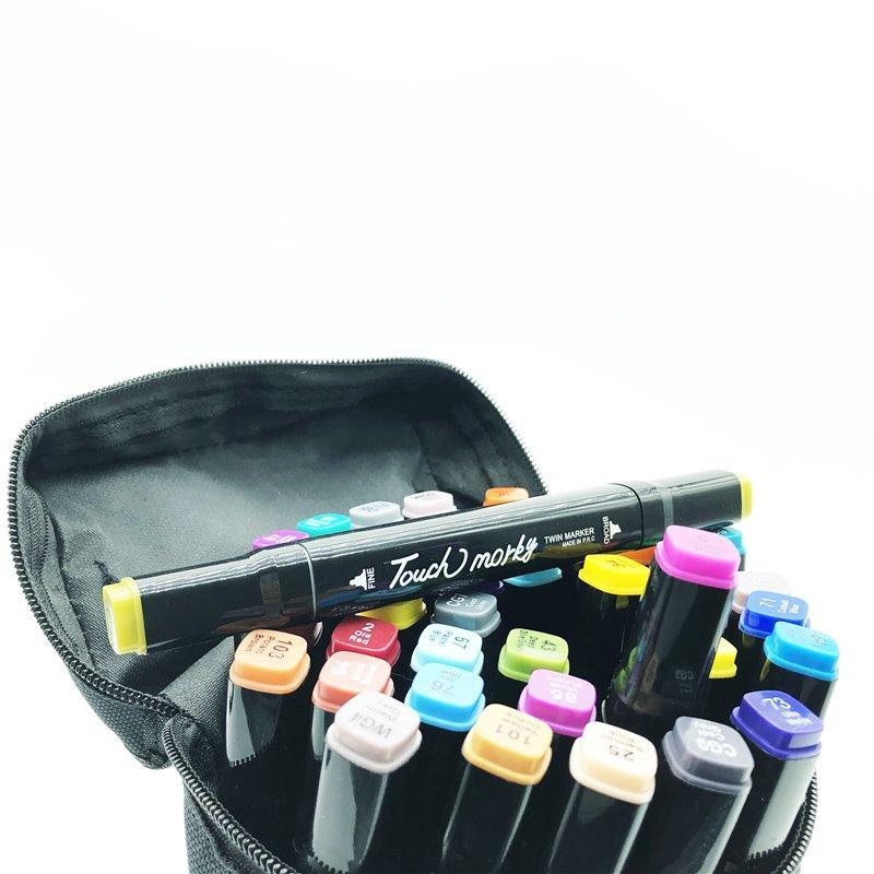 Набор маркеров для рисования и эскизов с двумя концами на основе спирта, 24-168 цветов (арт. 2711753)