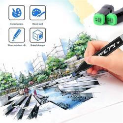 Набор маркеров с кисточкой, с двумя концами и 200 цветами для рисования и живописи (арт. 2711761)