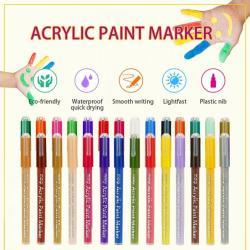 Маркеры для рисования акриловыми красками с быстрым высыханием для тканей и деревянных поверхностей (арт. 2711771)