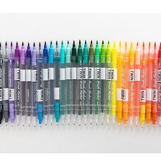 Маркеры для каллиграфии и живописи, тонкий и кистевой наконечник, для рисования и письма (арт. 2711783)