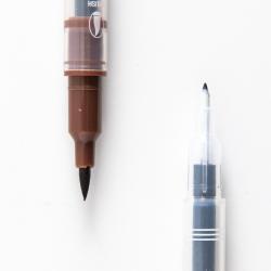 Маркеры для каллиграфии и живописи, тонкий и кистевой наконечник, для рисования и письма (арт. 2711783)