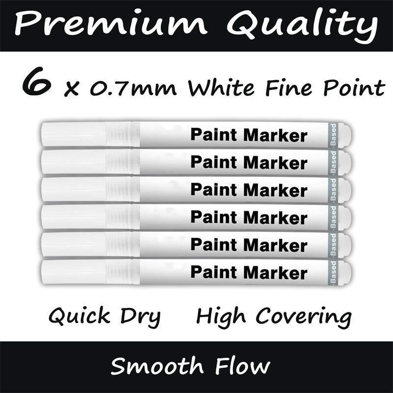 Перманентный белый маркер 0.7 мм для пластика, бумаги, быстрая сушка и удобное письмо (арт. 2711786)