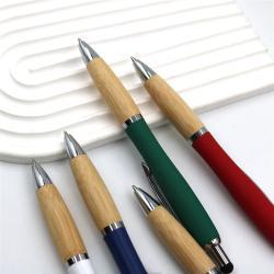 Бамбуковая ручка-стилус с логотипом, экологичный полу-металлический дизайн (арт. 2611663)