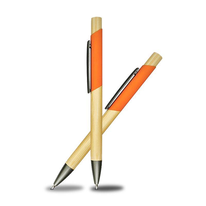 Бамбуковая ручка с цветным корпусом, экологичная шариковая ручка (арт. 2611664)