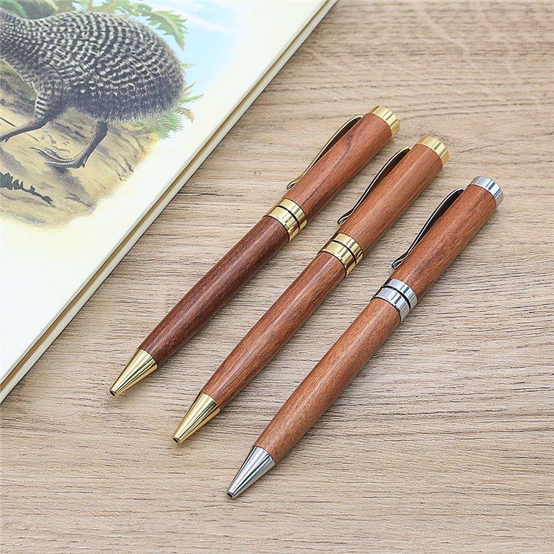 Натуральная деревянная шариковая ручка с клипсой из металла, подарок из палисандра (арт. 2611671)