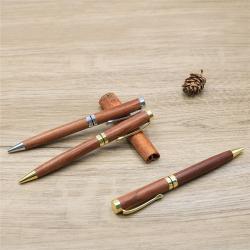 Натуральная деревянная шариковая ручка с клипсой из металла, подарок из палисандра (арт. 2611671)