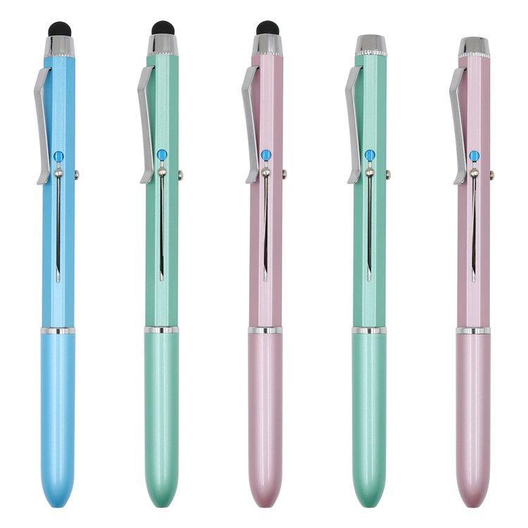 Многофункциональная ручка 5 в 1, металлическая, с четырьмя чернилами (арт. 2611724)