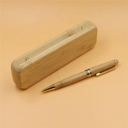 Бамбуковая шариковая ручка в футляре из бамбука, экологичный подарок (арт. 2611739)
