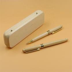 Роскошный подарочный набор: деревянная роллер-ручка с коробкой, гравировка логотипа (арт. 2611740)