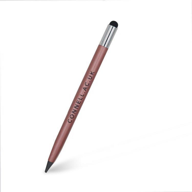 Брендированный металлический вечный карандаш со стилусом и ластиком, для рекламы (арт. 2611757)