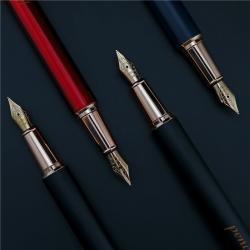 Подарочный набор: кожаный блокнот A5 и металлическая перьевая ручка, корпоративный стиль (арт. 2611767)