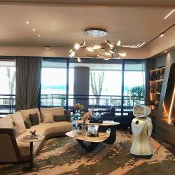 Золотой цвет, встречающий танцующий робот для мероприятий и рекламы (арт. 2811542)