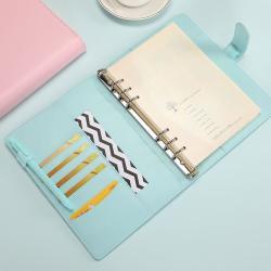 Блокнот из искусственной кожи с кольцевым переплетом, персонализированный офисный планировщик с кнопкой на кольцах (арт. 612772)