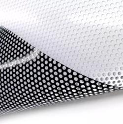 Черная и белая самоклеящаяся пленка для окон с однонаправленным видением, перфорированная наклейка (арт. 912596)