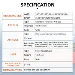 Водонепроницаемый высокоглянцевый белый самоклеящийся ПВХ с виниловой наклейкой для наружной рекламы (арт. 912718)