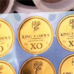 Персонализированные логотипы на круглых золотых фольгированных 3D наклейках с металлическим покрытием (арт. 1113027)