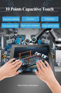 Промышленный экран с сенсорной панелью 10,4 дюйма, емкостной и резистивный, с процессором J1900, i3/i5/i7, RS232, RS485, RS422 (арт. 16121140)