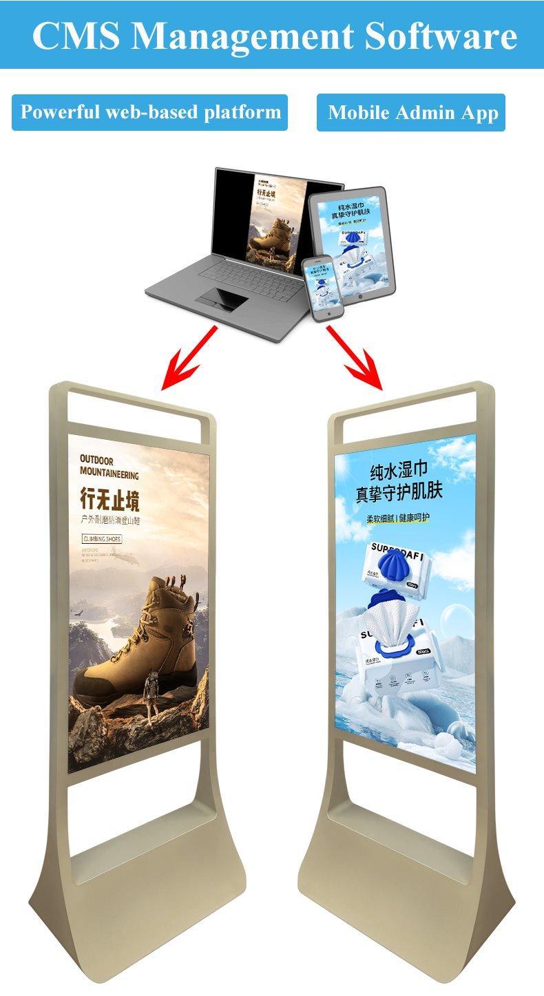 Внутренний портативный напольный цифровой киоск с экраном 32/43/55/65 дюймов (арт. 16121176)