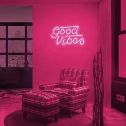 Персонализированная LED неоновая вывеска "Good vibes" для декора спальни (арт. 13121055)