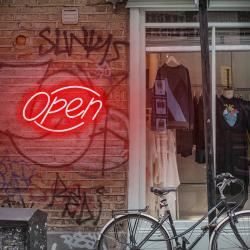 Светодиодная вывеска для бизнеса "OPEN", на заказ для декора магазина или бара (арт. 13121056)