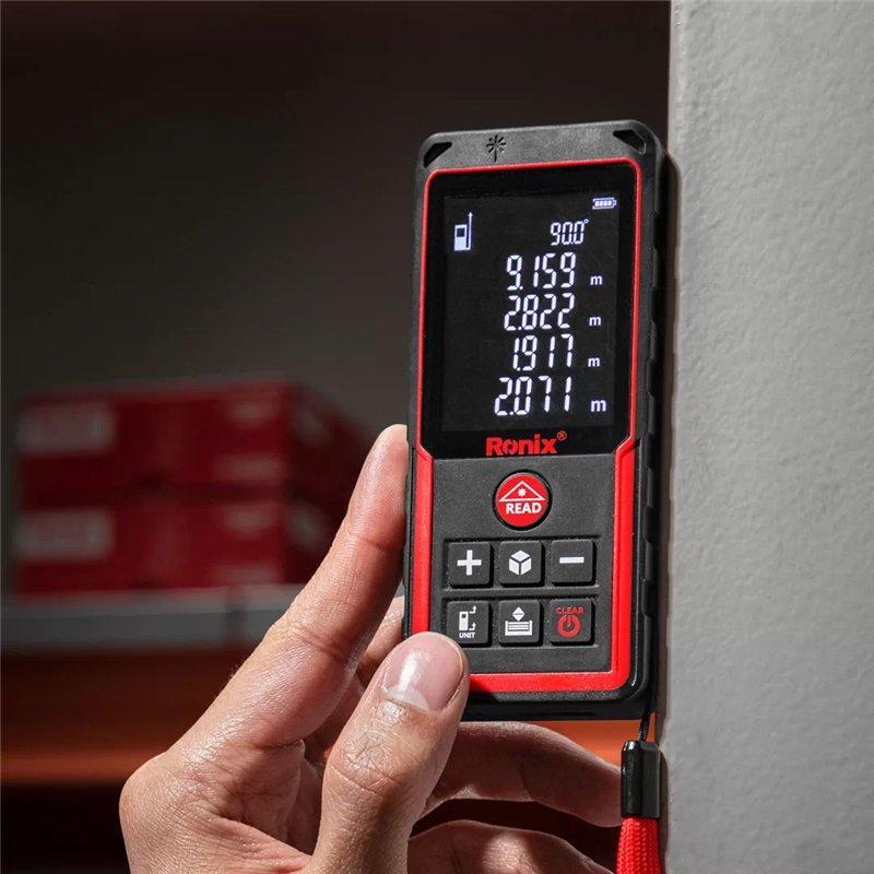 Лазерный дальномер Ronix RH-9353, 100 м, компактный, ручной, для точных измерений (арт. 25-18031166)