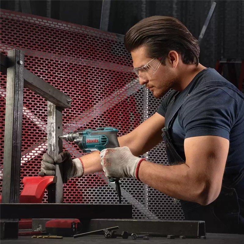 Электродрель Ronix 2116, 500 Вт, 10 мм, с ключевым патроном, высокая эффективность (арт. 25-18031197)